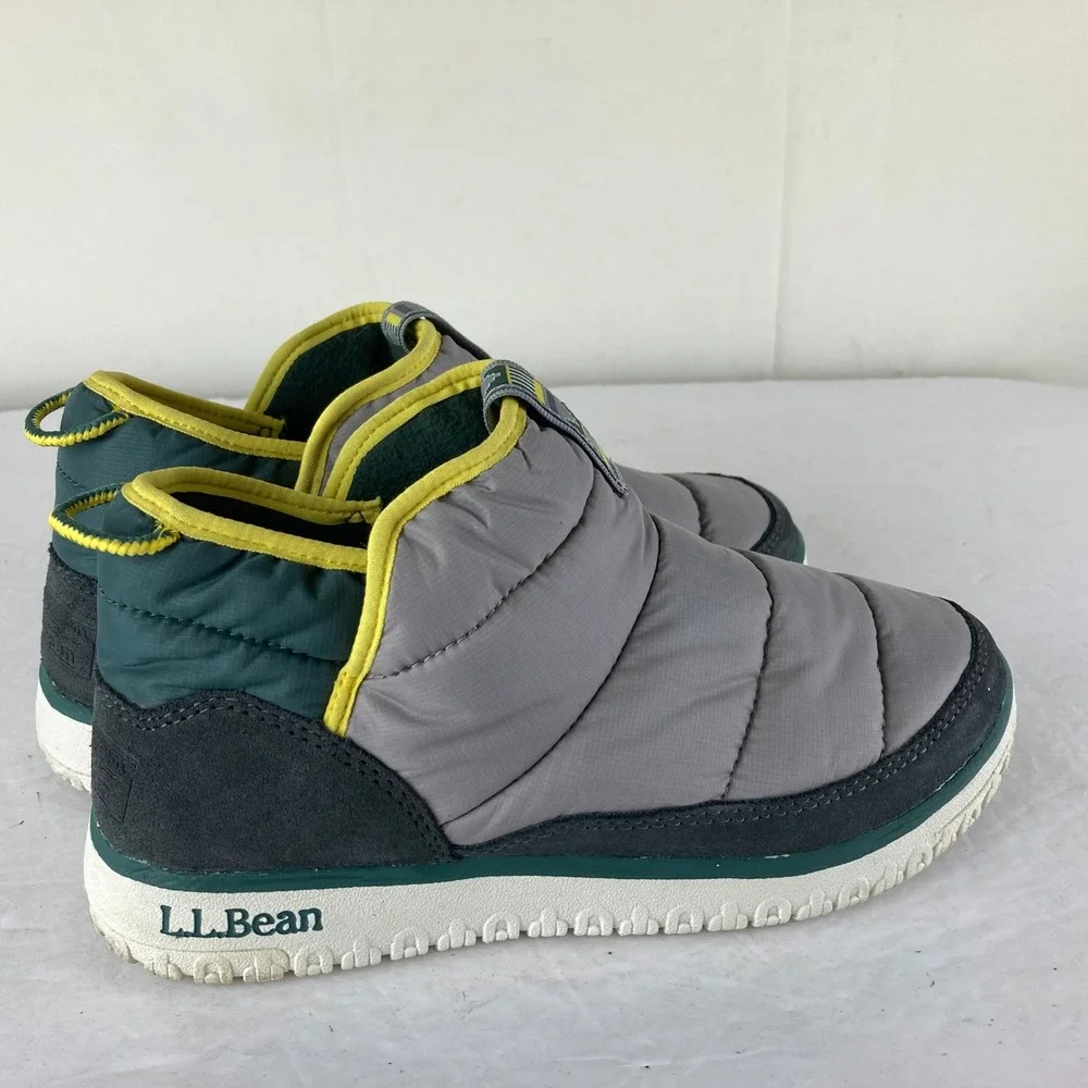 LL Bean Mountain Classic Puffer Boots Womens 6 Gray Green Gorpcore Rain Snow